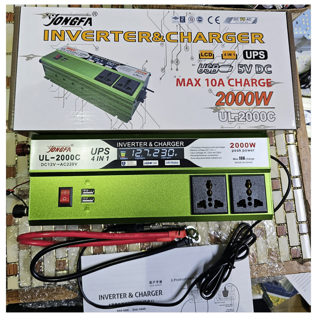 Yonfa 2000 Watt Digital 4in1 Inverter And Charger DC 12 Volt to AC 220 Volt